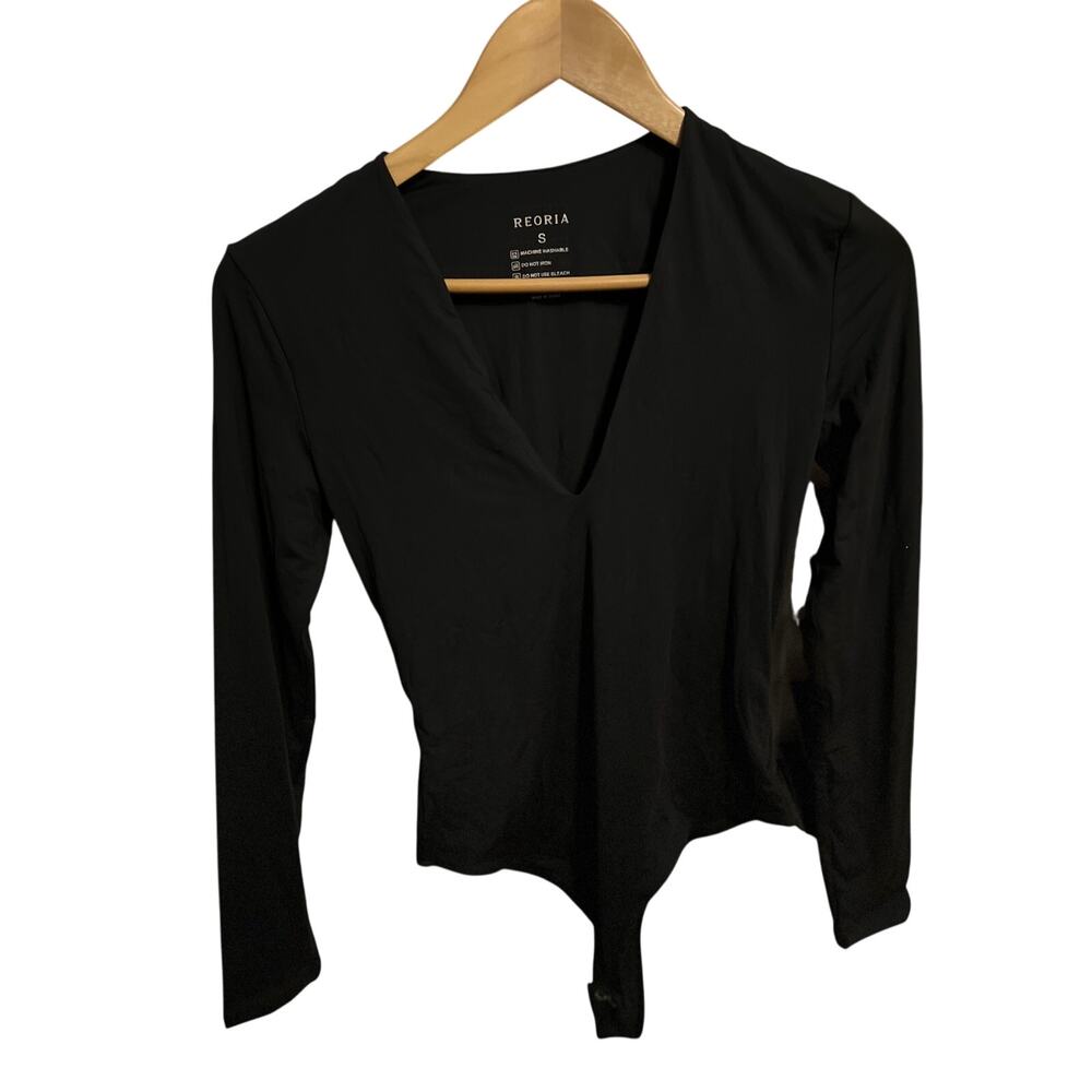 Black V neck bodysuit